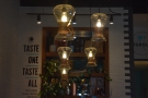 Despite all the windows, there are plenty of lights, including these awesome Chemex...