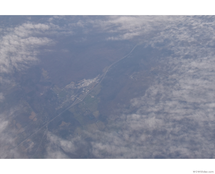 ... passing over I-40 as it runs past Crab Orchard Quarry in Tennessee.