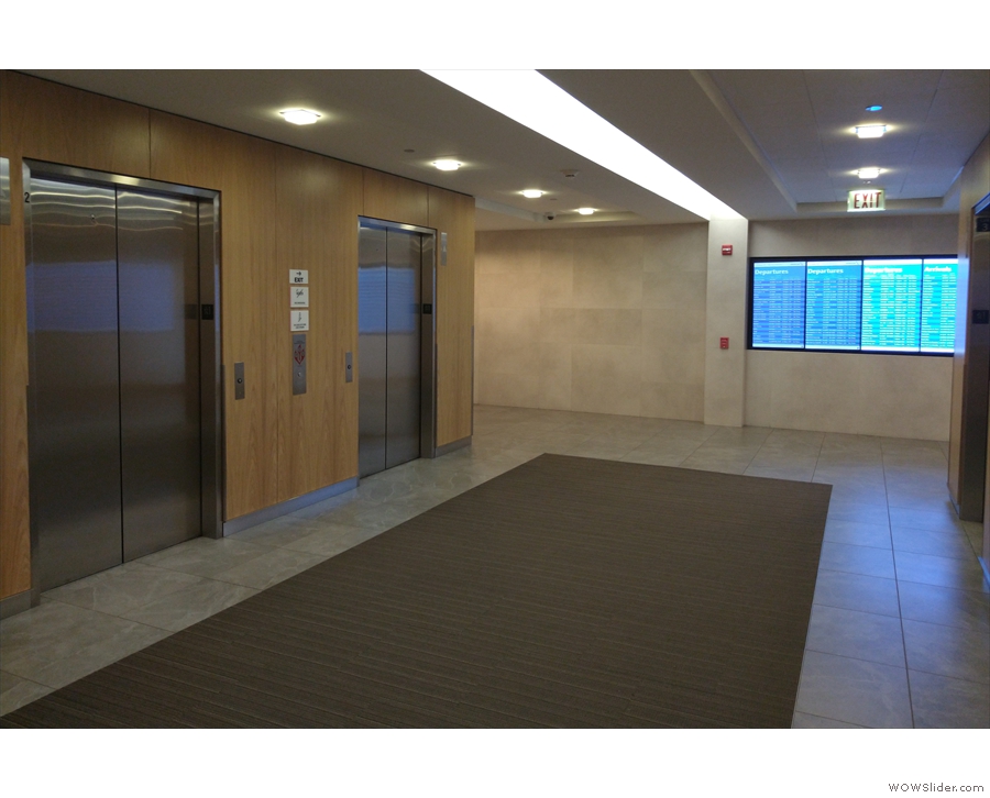 The ground floor just has the welcome desks. From there you are directed to the lifts.