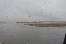 The weather really is miserable as we make our way from the terminal.