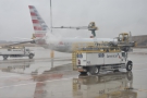 .. we reach the American Airlines de-icing station.