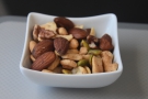 The meal service was soon underway, starting with a bowl of warm nuts...