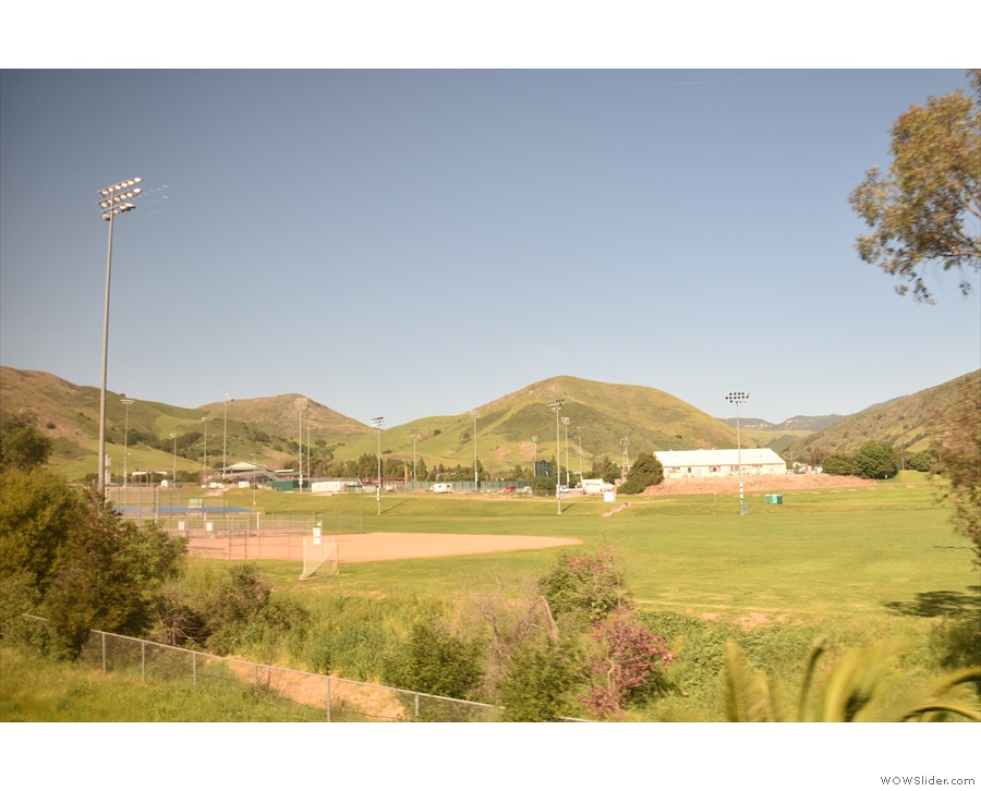 We set off again, through the centre of town and past the Cal Poly sports fields...