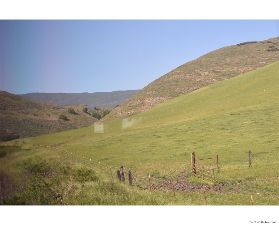 Less than 10 minutes after leaving San Luis Obispo, we're already climbing into the hills.