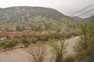 The town of Glenwood Springs, hugging the banks of the Colorado River.
