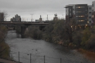 To get to the station, the train first crosses the South Platte River...