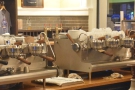... your coffee is made on one of two Synessos on the other side of the L-shaped counter.