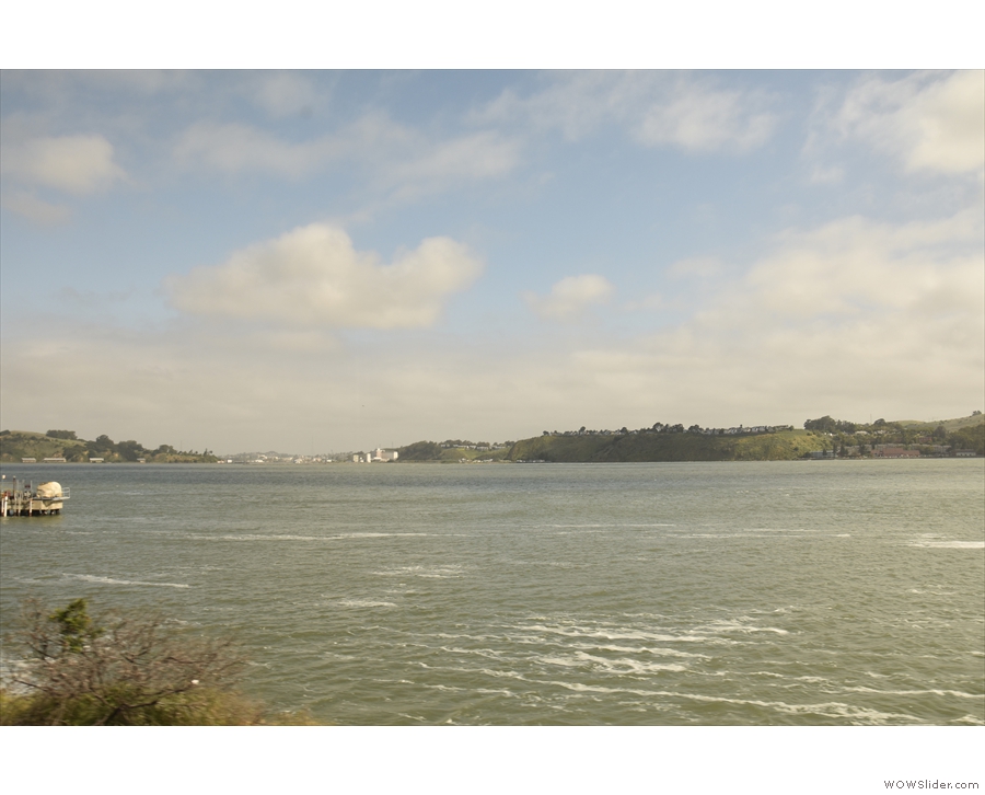 We're now running along the southern shore of the Carquinez Strait.