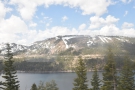 The freeway, I80, is visible high above the lake on its northern side.