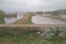 We continue across the flooded fields east of the Missouri. 