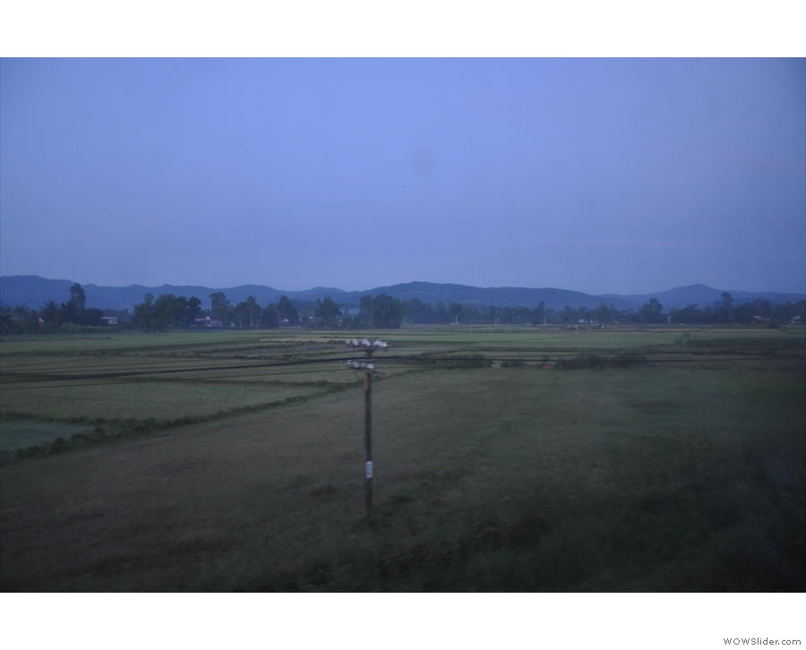The pre-dawn light as seen from the train when I woke from my slumber just after...