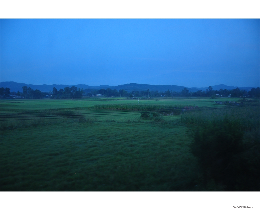 ... five o'clock in the morning. I had fields and a row of hills for a background.