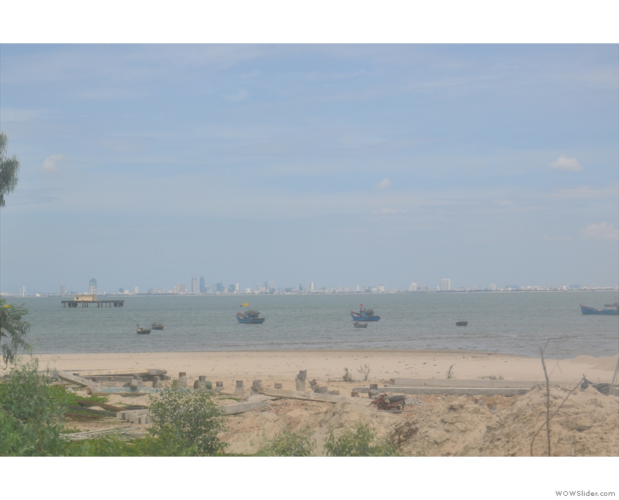 By now we're heading east, so this is the view south across the bay and back to Danang.