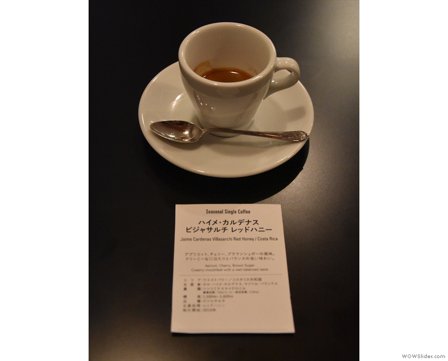 At Maruyama in Tokyo, it's on the menu as the espresso set, the same coffee , served... 