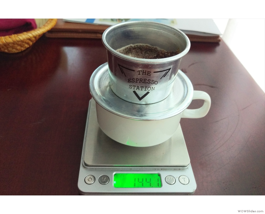 Still, I was able to practice with my newly-acquired Vietnamese cup-top filter.