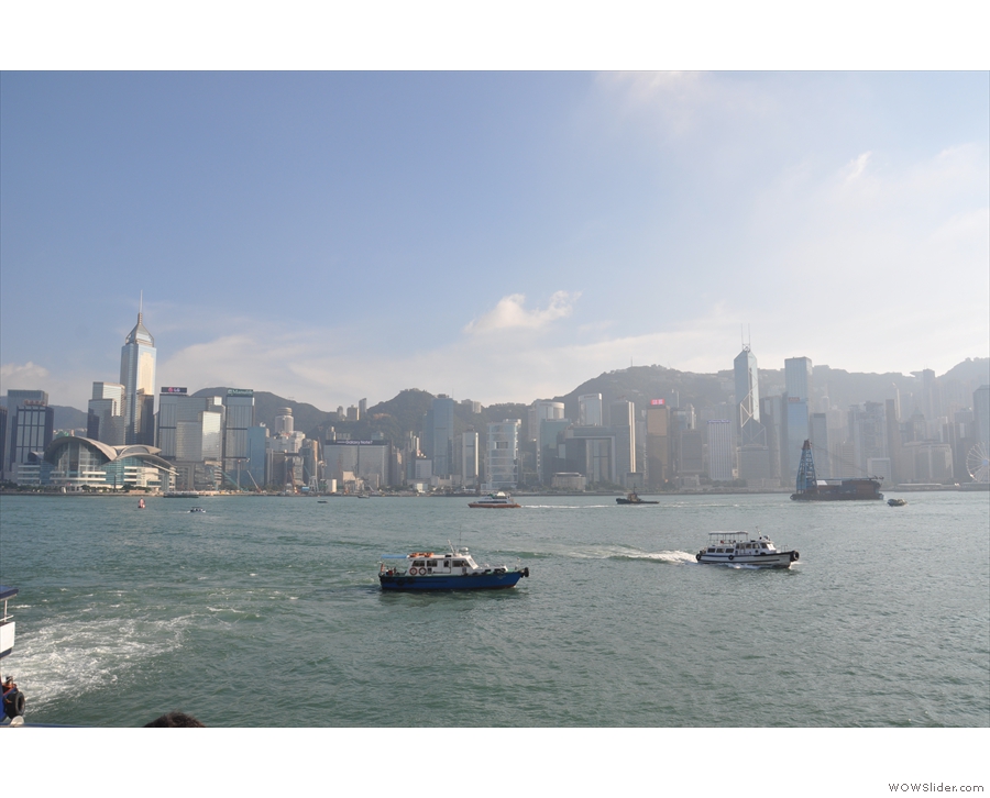 The view across the harbour: Wan Chai to the left, Admiralty in the middle.