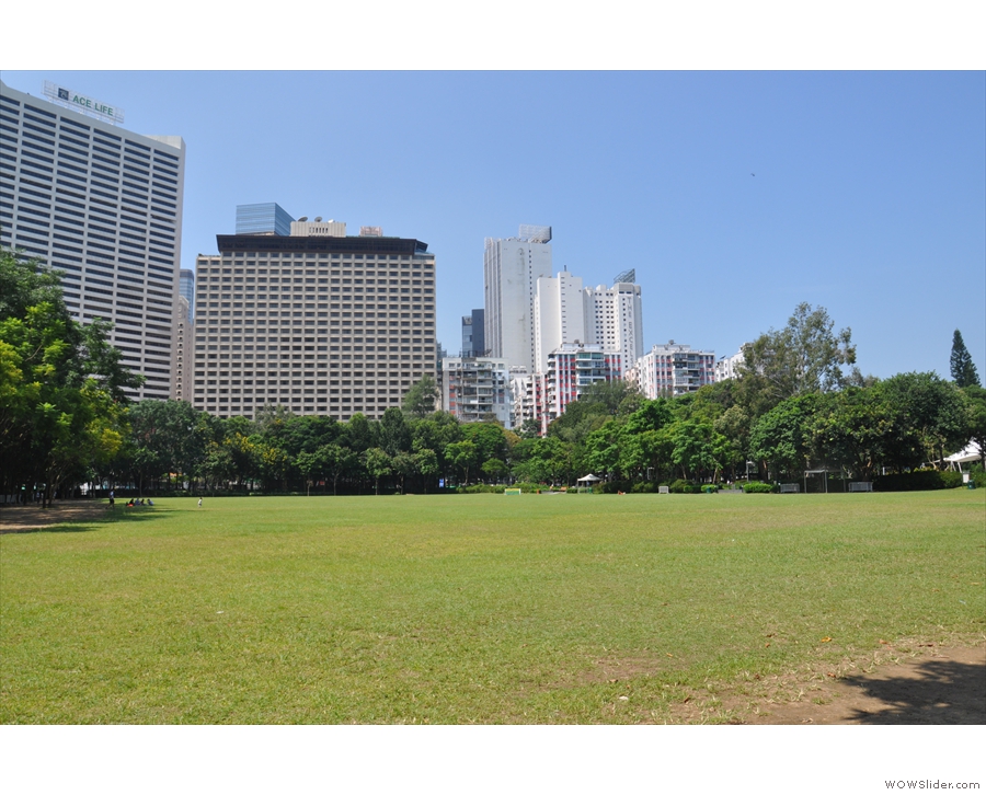 Talking of green spaces, this is Victoria Park, in the heart of Causeway Bay.
