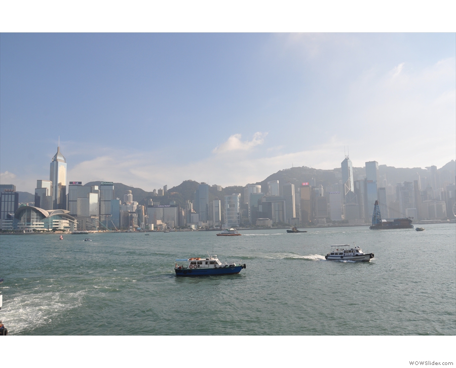 Victoria Harbour from Wan Chai (left) to Admiralty (right).