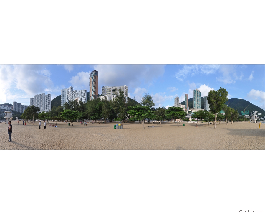 A panorama of the beach, looking inland...