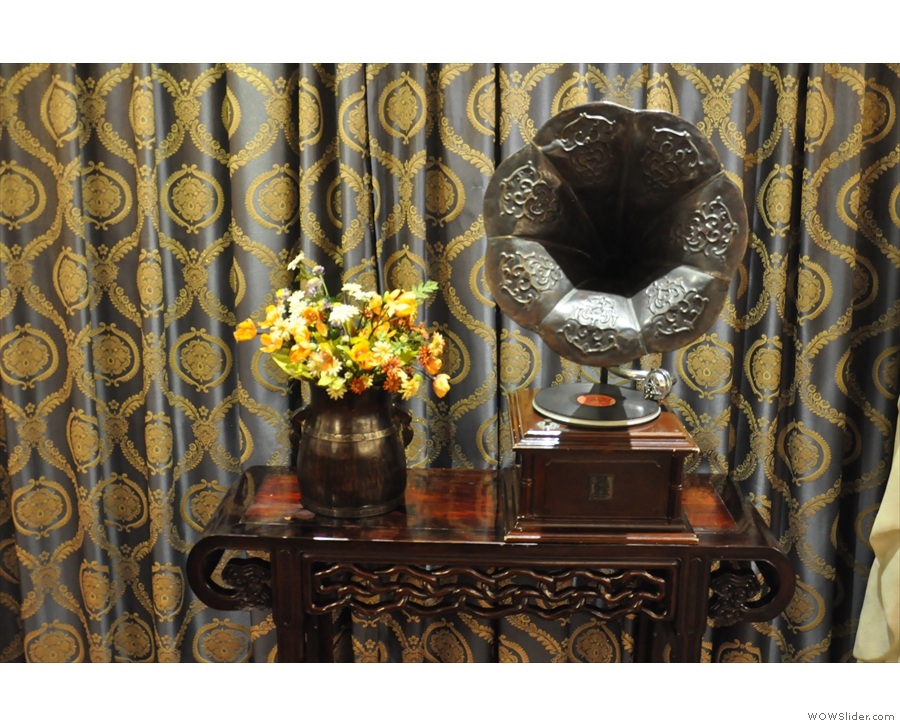 The corridors were also lined with antiques such as this gramaphone...