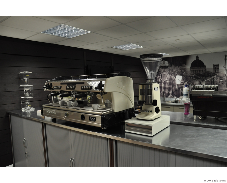 Upstairs is also the home of the training suite. Here, a three-group La Spaziale...
