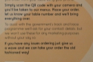 The handy QR Code on the instruction leaflet on my table worked by the way...