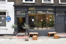 Kafi, looking very familiar on Cleveland Street, Fitzrovia. The most immediate difference...