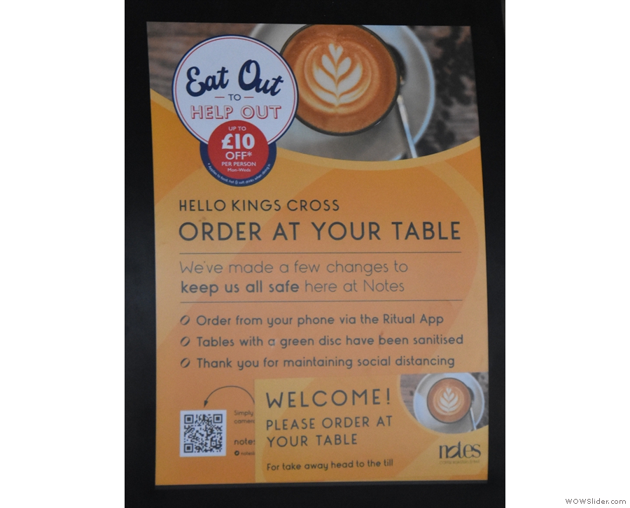 ... although in these days of COVID-19, you are encouraged to order from your table.