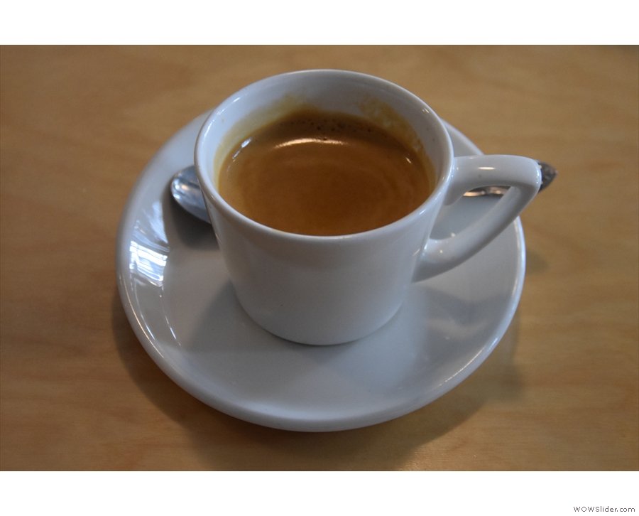 ... where I had the house blend as an espresso, also served in a proper cup.