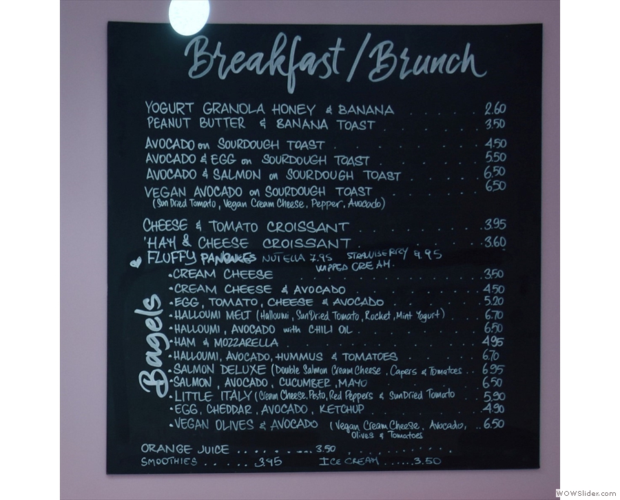 Similarly, there is an expanded breakfast/brunch menu on the right...