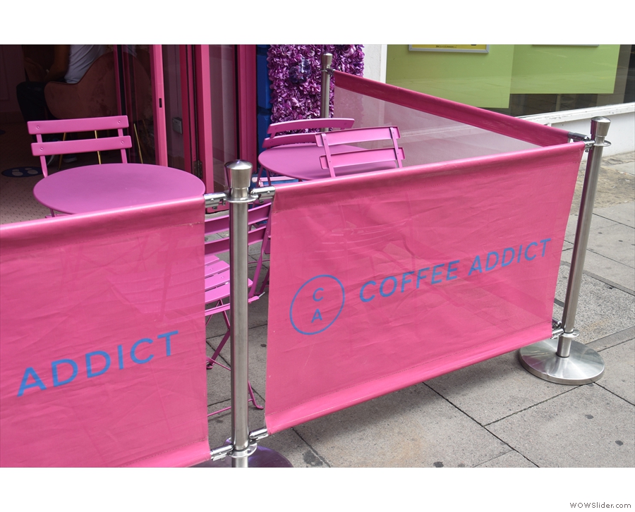 ... separated from the pavement by the waist-high barriers. In pink, of course.