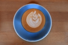 ... with some very impressive latte art. I paired this with a slice of...