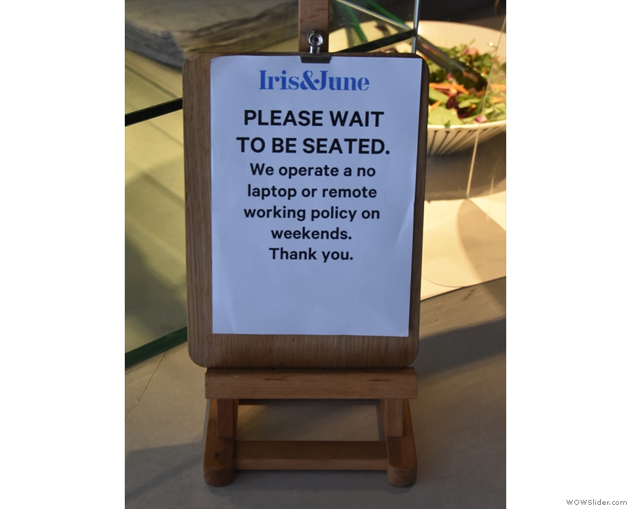 The next obvious change: customers need to wait to be seated.