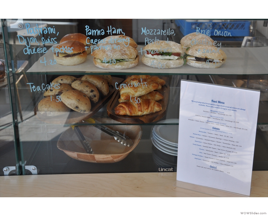 There's always a good selection of sandwiches on display, plus more on the food menu...