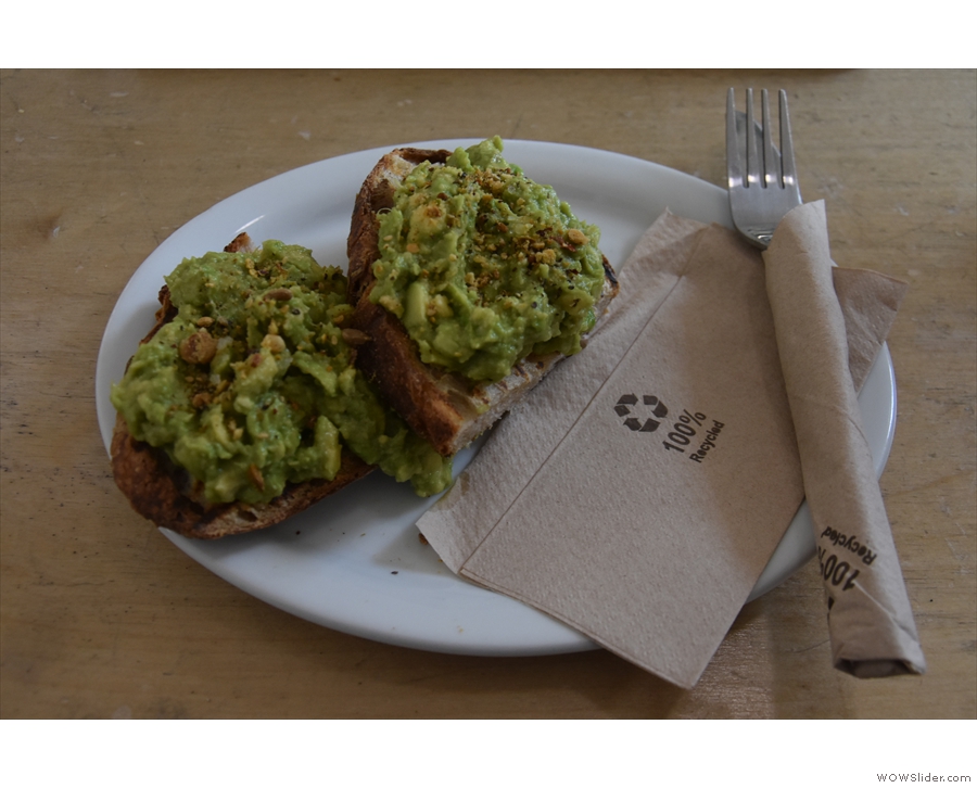 My avocado toast, which was excellent.