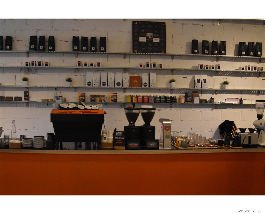 The rest of the counter is the domain of the coffee operation...