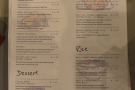 You'll also find the food menu here, which has been reorganised into various sections...