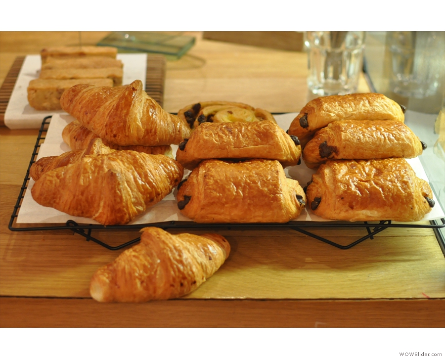 There are also pastries, including a croissant attempting a sneaky getaway.