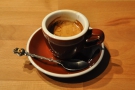 My espresso came in this classic earthenware cup...