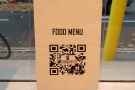 ... while you'll also find QR Codes on the tables which take you to the menus on-line.