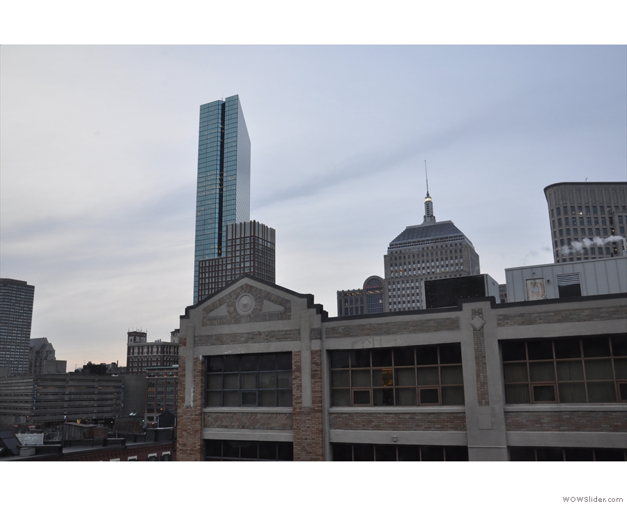 Indeed, here it is, Boston's tallest building, as seen from my hotel window...