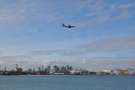The city made a good backdrop for the continuing stream of planes coming in to land.
