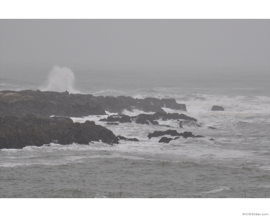 ... where we watched the waves crashing dramatically on the rocks.