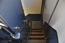 You get to the upper deck via this steep, narrow staircase...