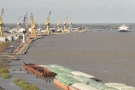The Mississippi is a very busy river, with plenty of freight and working docks.