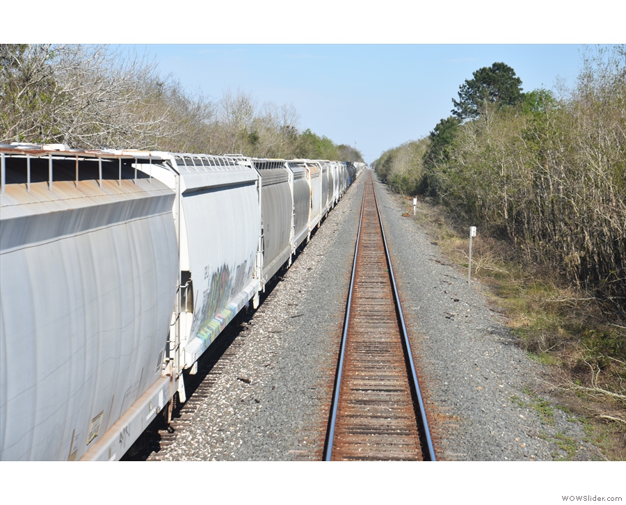 Freight trains in America are long. Very long.