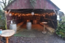 If you are staying, you can sit in this open barn to the left of the horsebox/coffee bar...