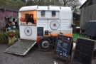 ... a converted horsebox, converted, of course, into a coffee bar!