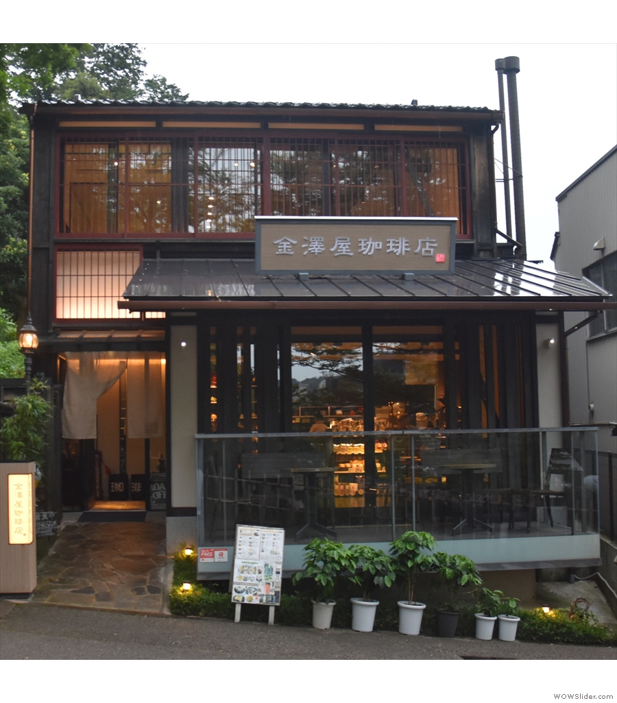 The little outdoor terrace at Kanazawaya Coffee Shop Head Office in Japan is perfect.