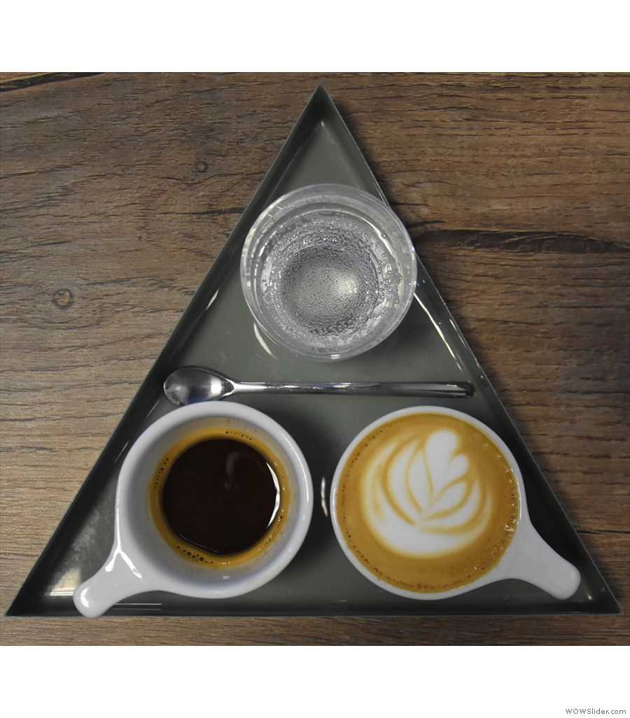 Let's start at Mythical Coffee, with a lovely, subtle, fruity, smooth Ethiopian espresso.
